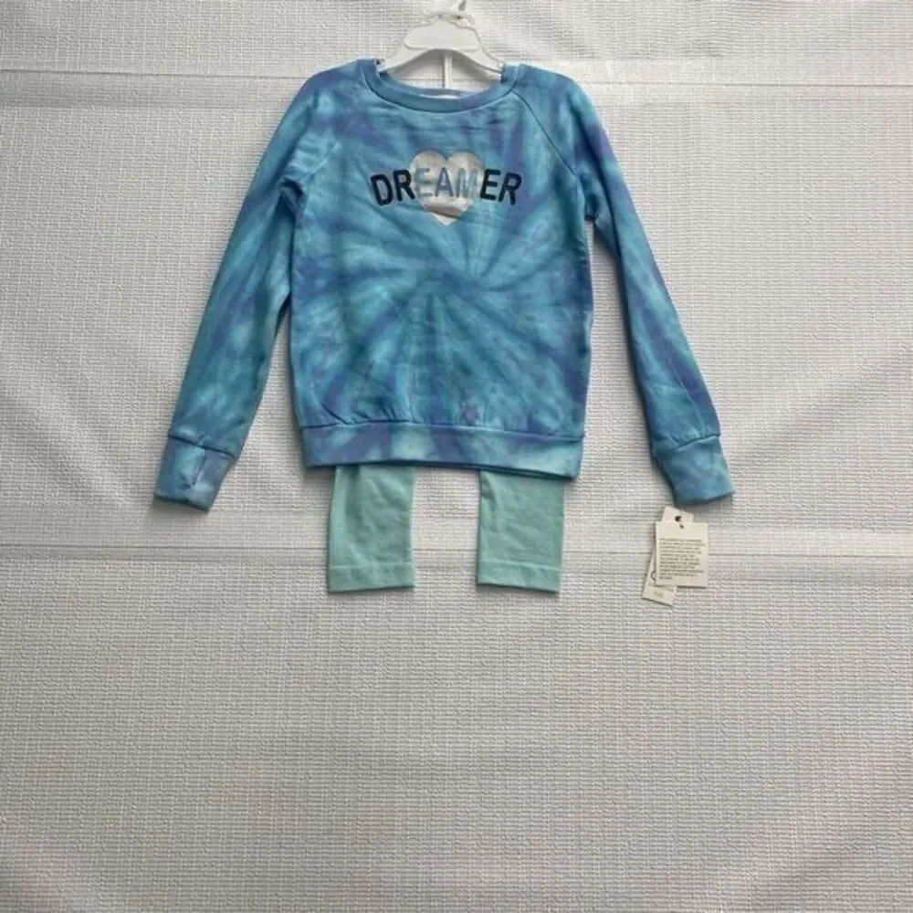 C&C CALIFORNIA 3T‎ Dreamer Blue Tie Dye Pullover Sweatshirt Pants Set